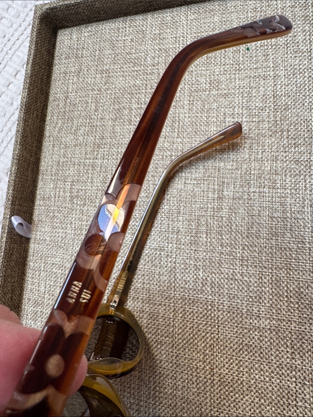 Vintage Anna Sui Brown Tortoise Oval Sunglasses AA50605 - Picture 5 of 6
